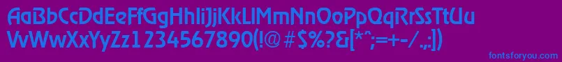 フォントRagtimeMedium – 紫色の背景に青い文字