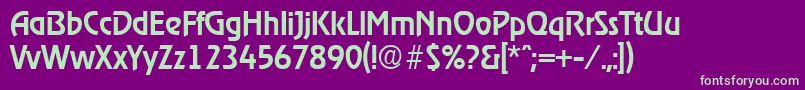 RagtimeMedium-fontti – vihreät fontit violetilla taustalla