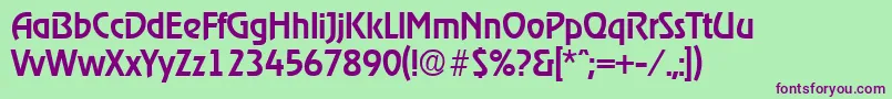 Шрифт RagtimeMedium – фиолетовые шрифты на зелёном фоне