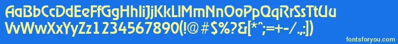 RagtimeMedium-fontti – keltaiset fontit sinisellä taustalla