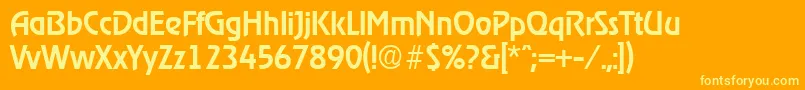 フォントRagtimeMedium – オレンジの背景に黄色の文字