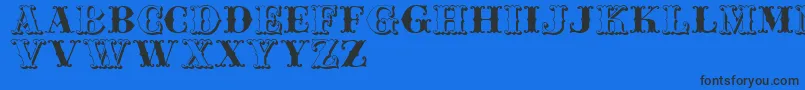 Fonte Jfferrule – fontes pretas em um fundo azul