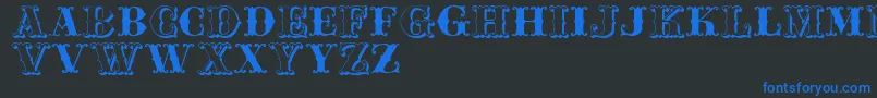 フォントJfferrule – 黒い背景に青い文字