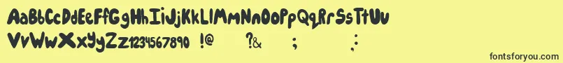 Шрифт Icecreampartysolid – чёрные шрифты на жёлтом фоне