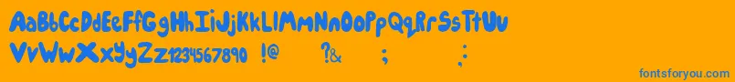 フォントIcecreampartysolid – オレンジの背景に青い文字