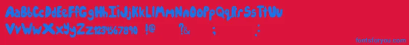Icecreampartysolid-Schriftart – Blaue Schriften auf rotem Hintergrund