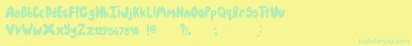Police Icecreampartysolid – polices vertes sur fond jaune