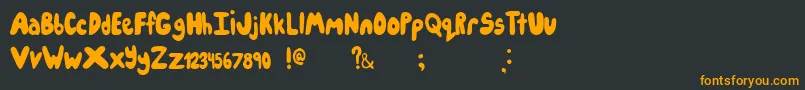 フォントIcecreampartysolid – 黒い背景にオレンジの文字