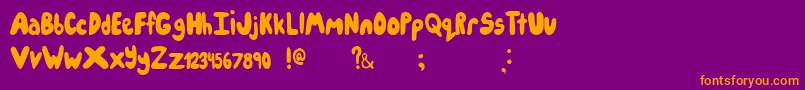 Icecreampartysolid-Schriftart – Orangefarbene Schriften auf violettem Hintergrund