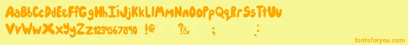 Icecreampartysolid-Schriftart – Orangefarbene Schriften auf gelbem Hintergrund