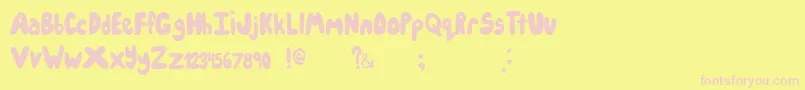 Icecreampartysolid-fontti – vaaleanpunaiset fontit keltaisella taustalla