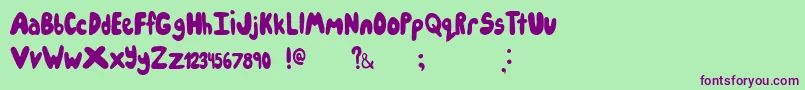 Шрифт Icecreampartysolid – фиолетовые шрифты на зелёном фоне