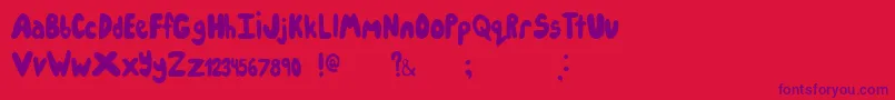 Icecreampartysolid-Schriftart – Violette Schriften auf rotem Hintergrund