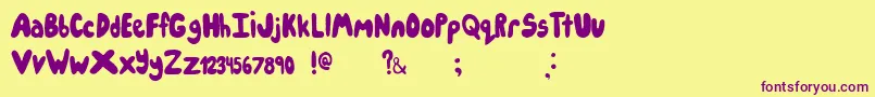 Icecreampartysolid-Schriftart – Violette Schriften auf gelbem Hintergrund