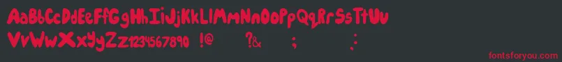 フォントIcecreampartysolid – 黒い背景に赤い文字