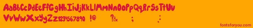フォントIcecreampartysolid – オレンジの背景に赤い文字