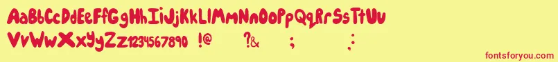 フォントIcecreampartysolid – 赤い文字の黄色い背景