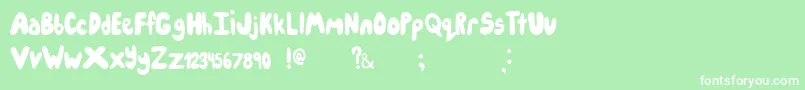 フォントIcecreampartysolid – 緑の背景に白い文字