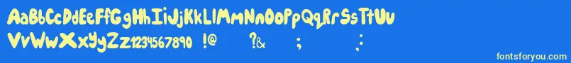 フォントIcecreampartysolid – 黄色の文字、青い背景