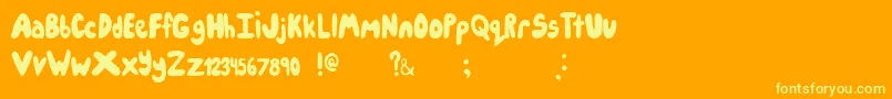 Шрифт Icecreampartysolid – жёлтые шрифты на оранжевом фоне