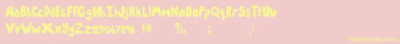 Icecreampartysolid-fontti – keltaiset fontit vaaleanpunaisella taustalla