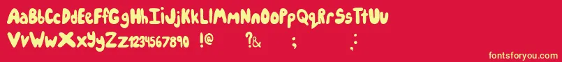 Icecreampartysolid-fontti – keltaiset fontit punaisella taustalla