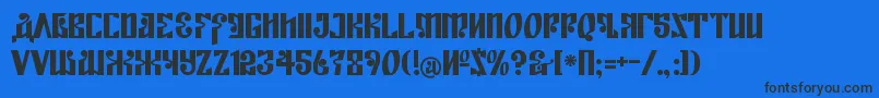 KremlinEmpire Font – Black Fonts on Blue Background