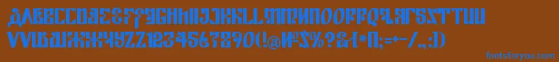 KremlinEmpire Font – Blue Fonts on Brown Background