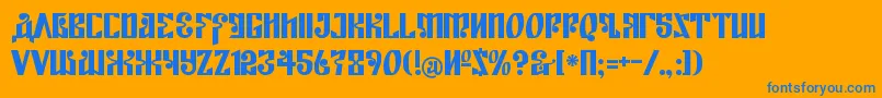 KremlinEmpire Font – Blue Fonts on Orange Background