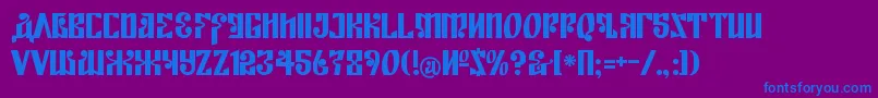 KremlinEmpire Font – Blue Fonts on Purple Background