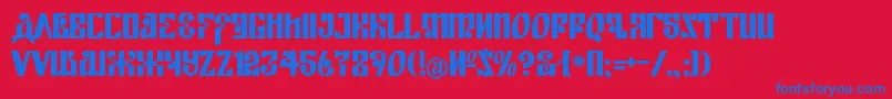 KremlinEmpire Font – Blue Fonts on Red Background