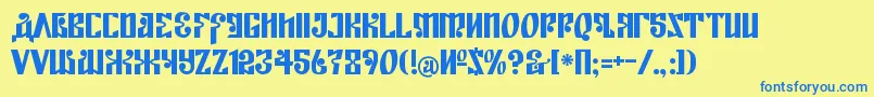 KremlinEmpire Font – Blue Fonts on Yellow Background