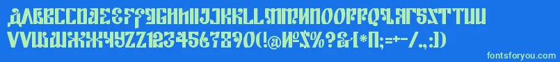 KremlinEmpire Font – Green Fonts on Blue Background