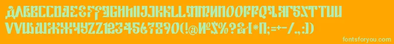 KremlinEmpire Font – Green Fonts on Orange Background