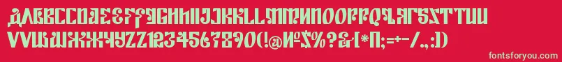 KremlinEmpire Font – Green Fonts on Red Background
