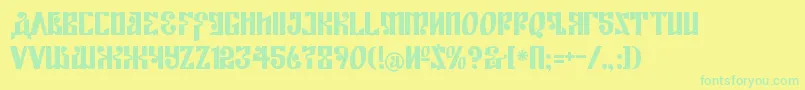 KremlinEmpire Font – Green Fonts on Yellow Background