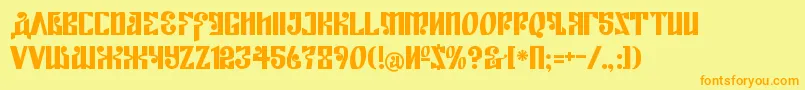 KremlinEmpire Font – Orange Fonts on Yellow Background