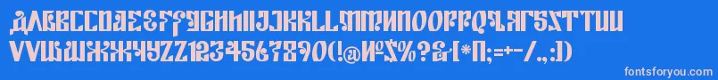 KremlinEmpire Font – Pink Fonts on Blue Background