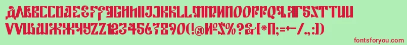 KremlinEmpire Font – Red Fonts on Green Background