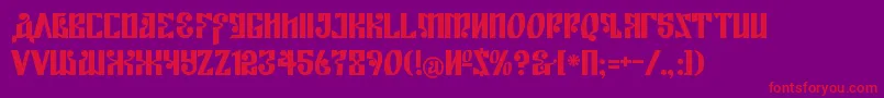 KremlinEmpire-Schriftart – Rote Schriften auf violettem Hintergrund