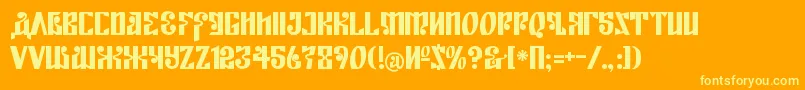 KremlinEmpire Font – Yellow Fonts on Orange Background