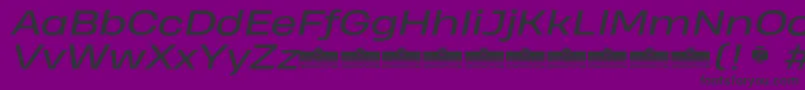フォントHeadingProWideItalicTrial – 紫の背景に黒い文字