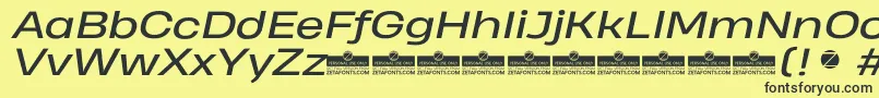 HeadingProWideItalicTrial Font – Black Fonts on Yellow Background