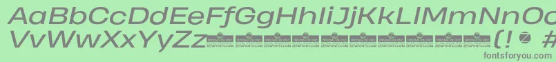 HeadingProWideItalicTrial Font – Gray Fonts on Green Background