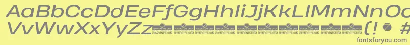 HeadingProWideItalicTrial Font – Gray Fonts on Yellow Background