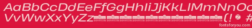 HeadingProWideItalicTrial Font – Pink Fonts on Red Background
