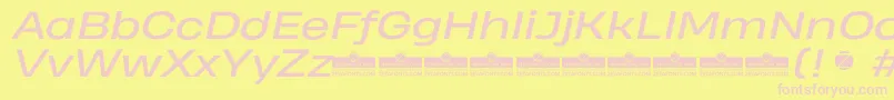 HeadingProWideItalicTrial Font – Pink Fonts on Yellow Background