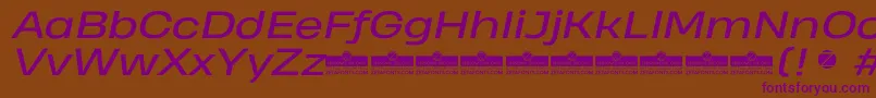 HeadingProWideItalicTrial Font – Purple Fonts on Brown Background
