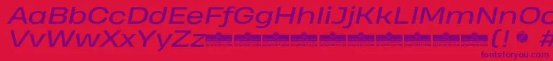 HeadingProWideItalicTrial Font – Purple Fonts on Red Background