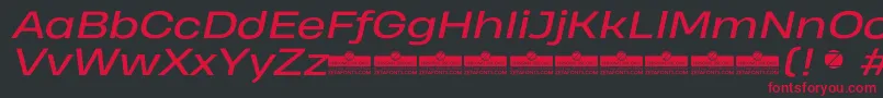 Шрифт HeadingProWideItalicTrial – красные шрифты на чёрном фоне